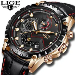 Для мужчин s часы lige Top Роскошные брендовые для мужчин's Военная Униформа спортивные часы для мужчин Хронограф Дата