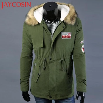 

2018 coat Men Autumn Winter Zipper Long Cotton Jacket Men Hooded Coat Blouse Dropshipping August 1