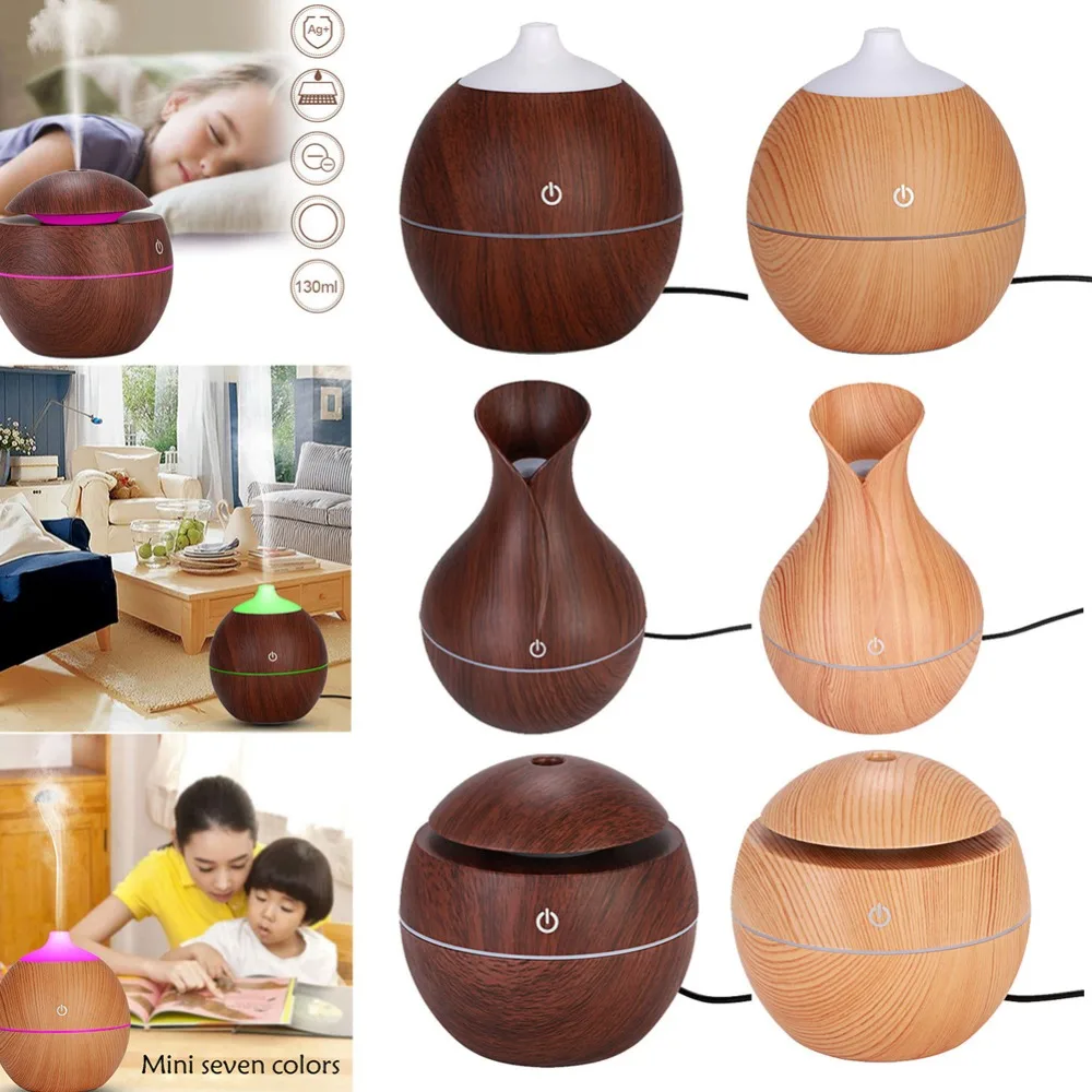 

New 130/300/400/500ml USB Aroma Essential Oil Diffuser Ultrasonic Cool Mist Humidifier Air Purifier 7 Color Change LED Light