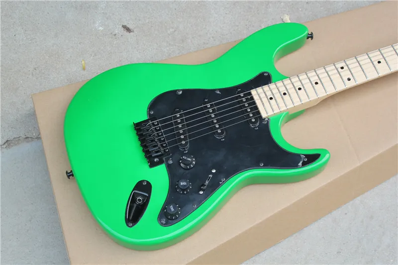 

Factory store left hand green ST black hardware pickguard maple fretboard 6 string Electric Guitar Guitarra