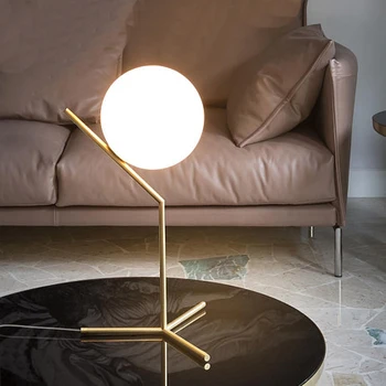 

modern Nordic glass ball bubble iron herringbone branch table lamp Bedroom bedside glass table lamp