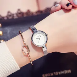 2018 продажа Kimio Простой часы Для женщин Нержавеющая сталь ремешок кварцевые браслет наручные часы женская одежда розовое золото Часы Montre Femme