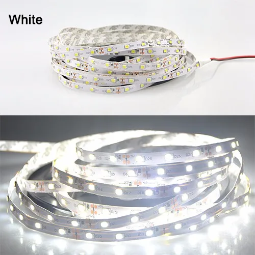 RGB LED Strip Light SMD 5050 3528 DC 12V 5M 300LEDs Not Waterproof Single Color Flexible Light Neon Lamp Tiras LED Light Garland