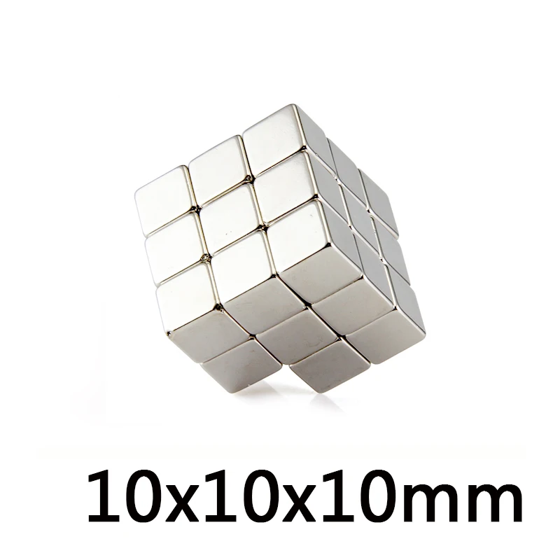 Skup * 50 100 500 sztuk magnesy neodymowe Cube 10*10*10mm blok super silny rzadko ziemia N35 10x10x10 mmArt Craft połączenie