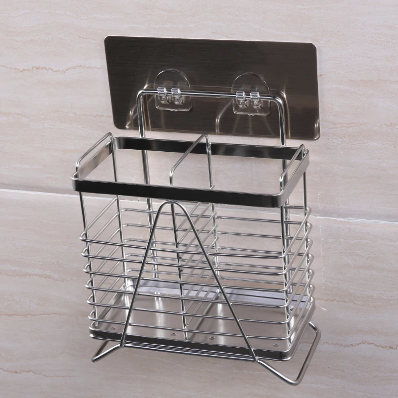 

No trace paste can be hung, stainless steel hollow hollowing chopsticks cage can be erect kitchen storage rack 16*8.5*15.5cm