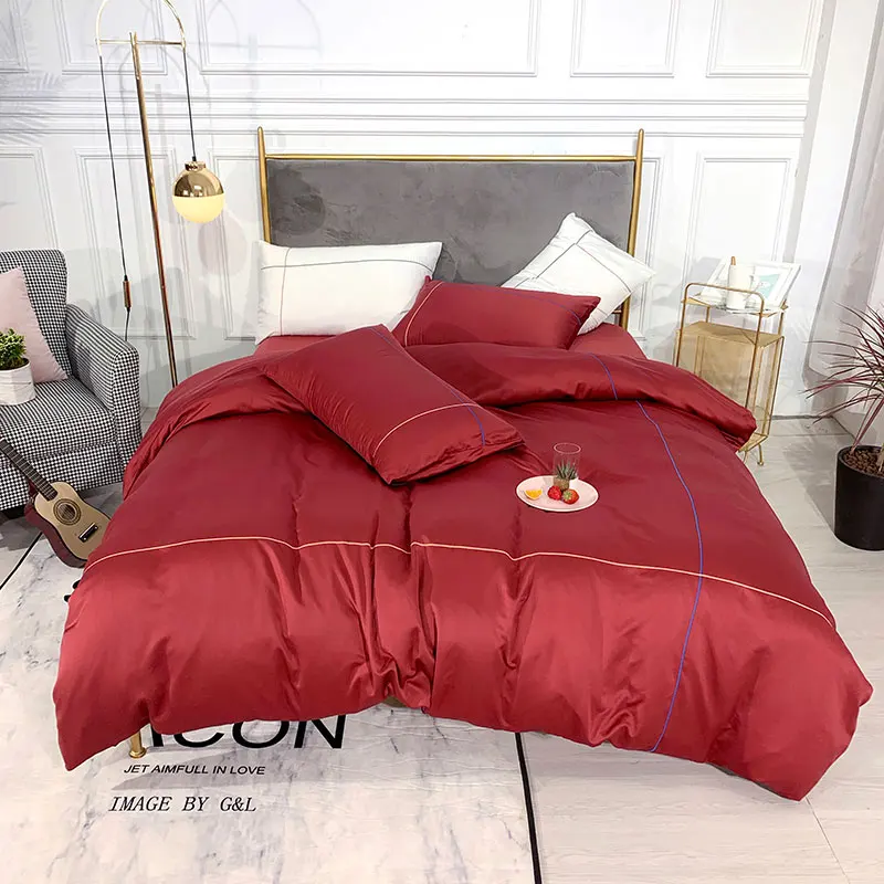 

Solid Color Bedding Satin Duvet Cover Set Microfiber Quilt Cover Silver White Comforter Bedding Set