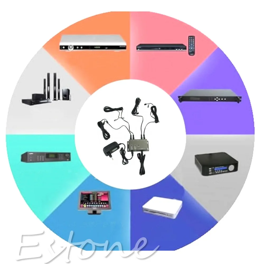 

EU IR Remote Extender 8 Emitters 1 Receiver Infrared Repeater Hidden System Kit