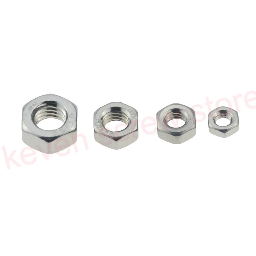 Hex Full Nut A2 Stainless Steel DIN 934 M2 M3 M4 M5 M6 M8 M10 M12 M14 M16 M30