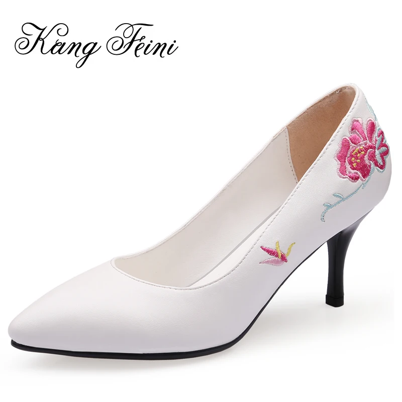 KANG FEINI New 2017 Autumn Fashion High Heels Party Shoes Handmade