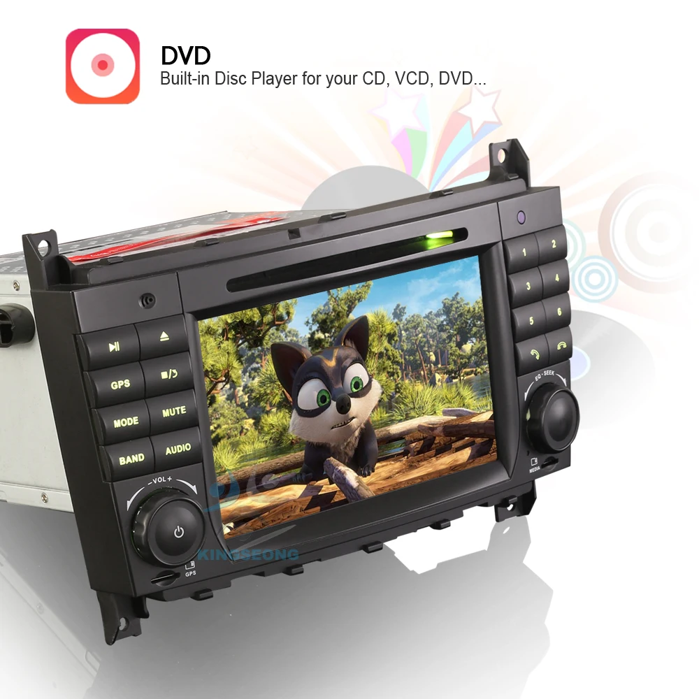 Clearance 7" Android 7.1.2 Autoradio Car DVD CD Player GPS Navigation for Mercedes Benz C-Class W203 CLC W203 CLK Class W209 Radio 3G OBD 5