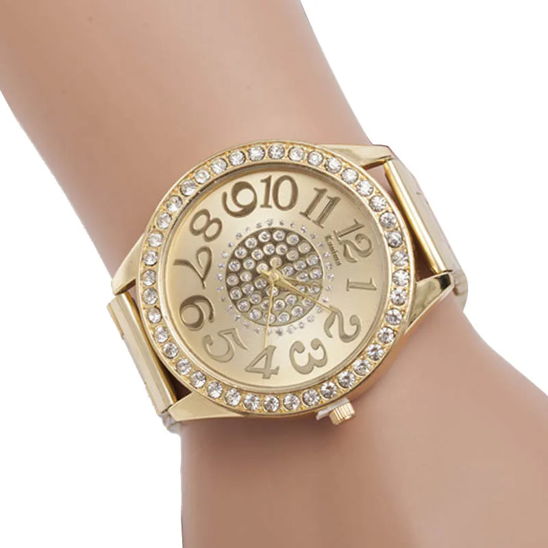 

Watches Women 1PC Luxury Diamond Stainless Steel Sports Wrist Dial Top Brand Luxury Alloy Quartz Watch Relogio Masculino