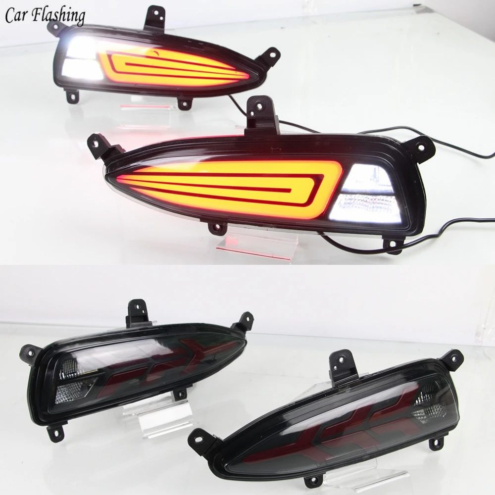 

2pcs For Hyundai I20 2018 2019 Multi-function LED Reflector Lamp Rear Fog Lamp Bumper Light Brake Light Auto Bulb Reverse Light