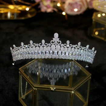

Fashion ladies wedding ribbons with zircon bucket wholesale bridal hair accessories headdress bridal hair Tiaras
