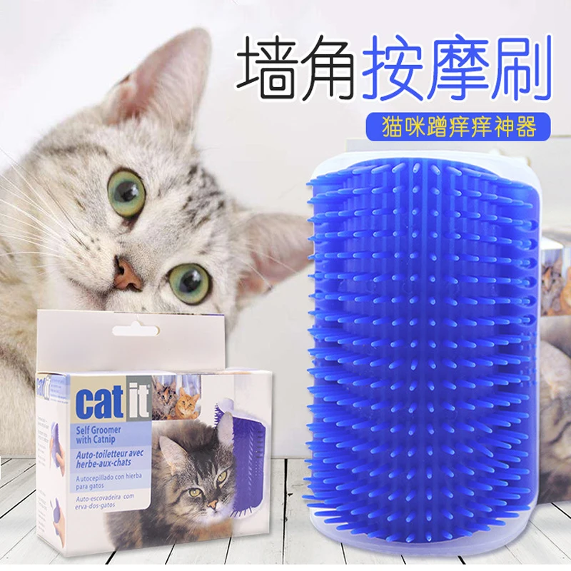 

HEYPET Corner Pet Brush Comb Play Cat Toy Plastic Scratch Bristles Arch Massager Self Grooming Cat Scratcher Cats Supplies