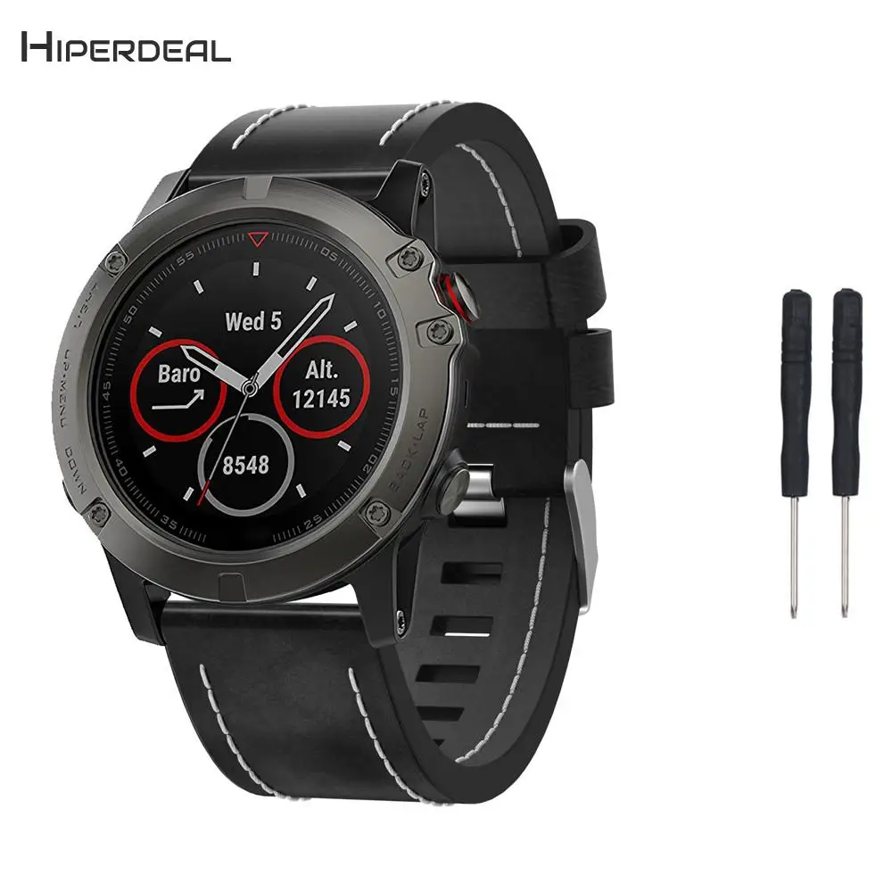

HIPERDEAL Retro Replacement Wrist Band Luxury Leather With Tool Smart Quick Release Band Strap For Garmin Fenix 5X BAY15