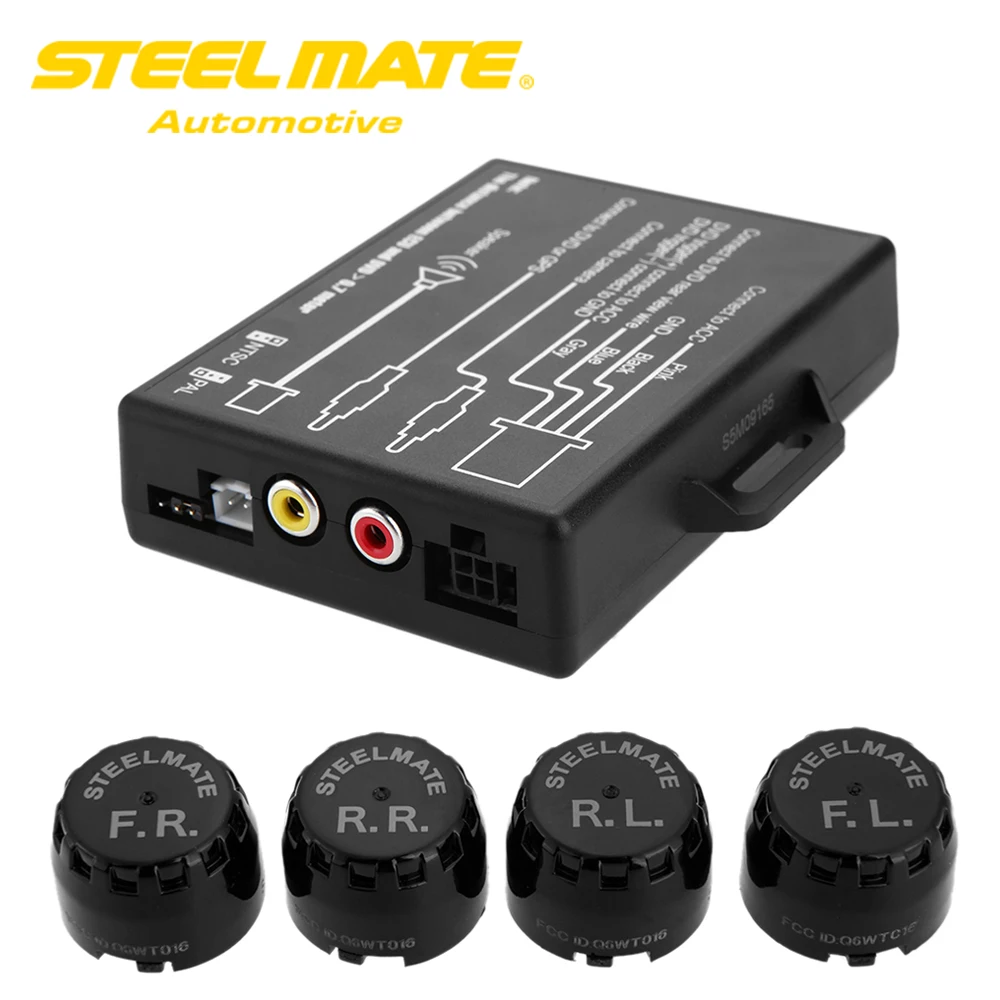 

Steelmate DIY TPMS Car Tire Pressure Monitoring System for In-dash A/V Monitor External Sensor Video Output to A/V Monitor GPS