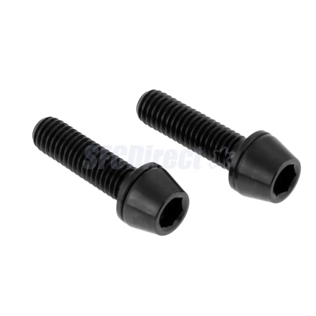 2 Pieces High Strength Titanium Alloy M5x16 M5x18 M5x20mm Cycling Bicycle Mountain Bike Bolts Tapered Head Screw + Washer Gasket