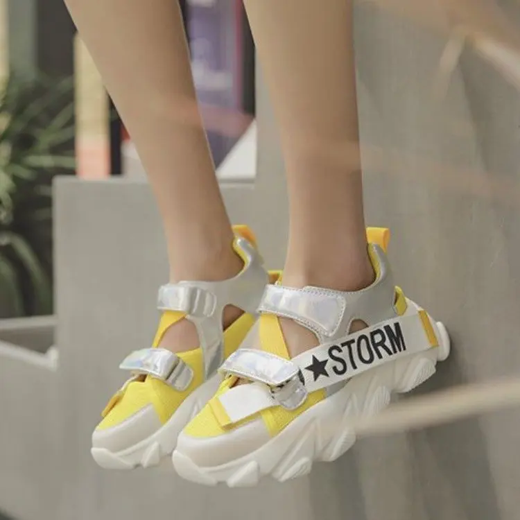 Women's Sandals 2019 Summer trainers hook loop Sandals For Women Chunky Sandal Womens Wedge Platform Shoes Casual Summer Sandal
