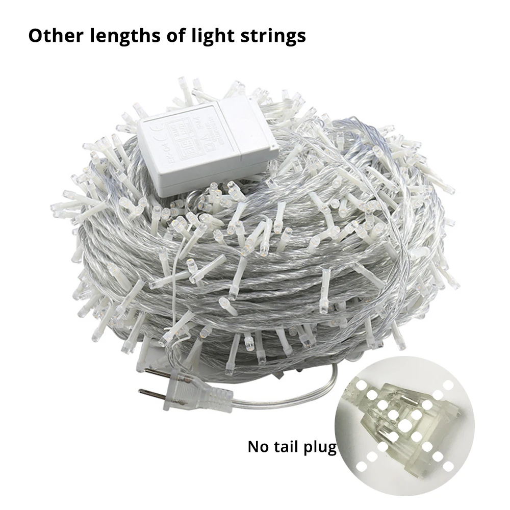 10m 20m 30m 50m Fada Luz Led String Férias Decoração do Casamento do Natal Ac220v à Prova d' Água ao ar Livre do Pátio Guirlanda de Luz 7 string luz de fadas do feriado pátio