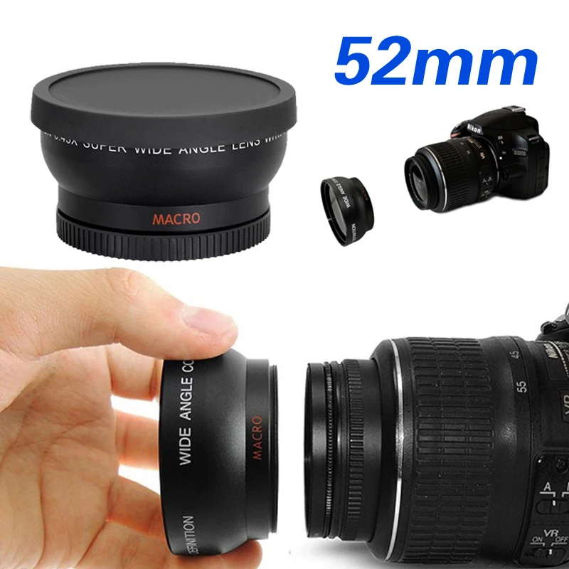 

52mm 0.45X Super Macro Wide Angle Fisheye Macro photography Lens for Canon NIKON Sony PENTAX DSLR DV SLR Camera 52MM thread lens