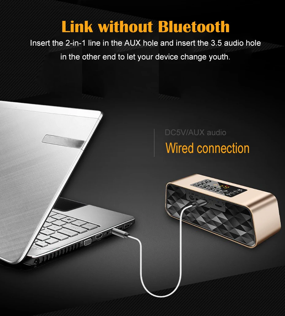 Многофункциональный динамик с Bluetooth Портативный беспроводной USB 3D стерео объемный fm-радио сабвуфер