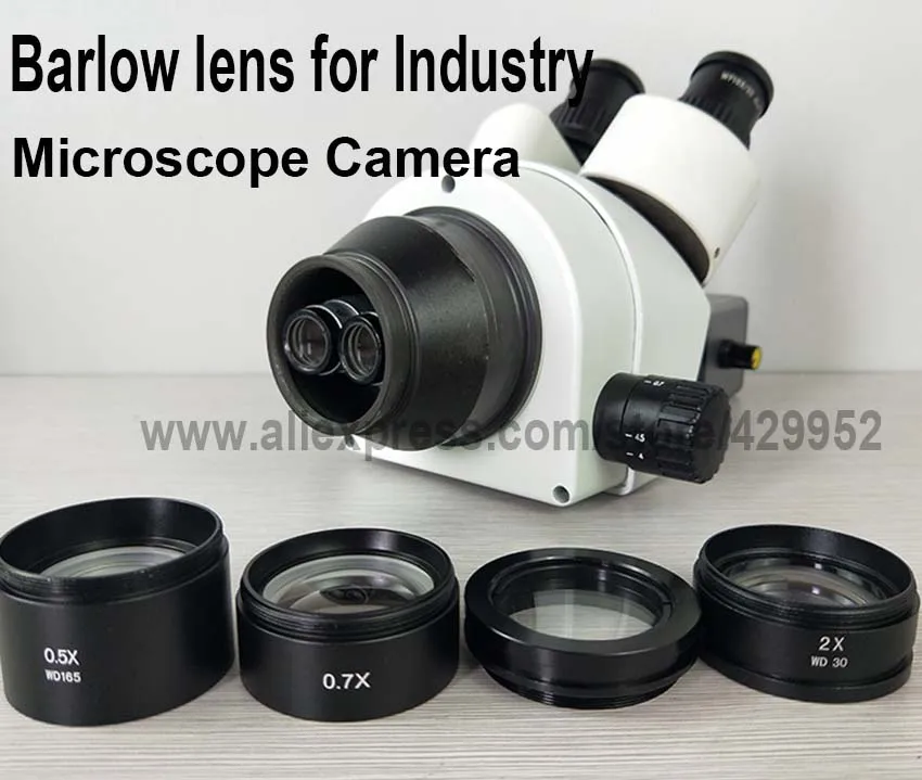 efix 0.5X 2X 0.7X Barlow Auxiliary Glass Lens For Industry Digital Video Stereo Microscope Camera Objective Lens Mounting Thread efix 0.5X 2X 0.7X Barlow Auxiliary Glass Lens For Industry Digital Video Stereo Microscope Camera Objective Lens Mounting Thread