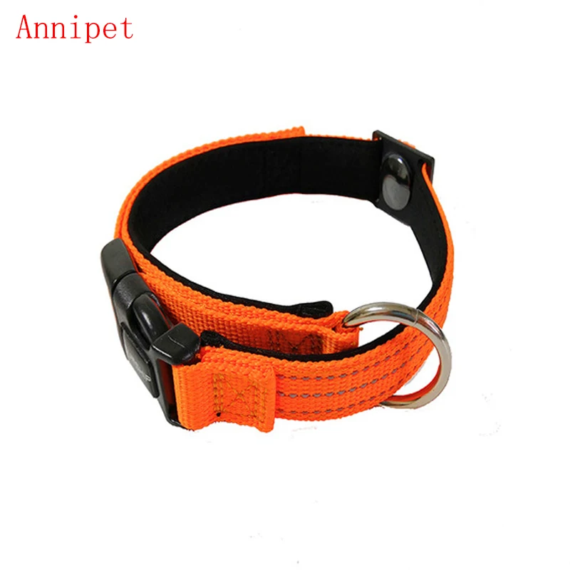 Koop ANNIPET Reflecterende Nylon Kraag voor Kleine Medium Grote Honden Puppy Verstelbare Gewatteerde Zachte Nylon Hals voor Dog Training en Lopen