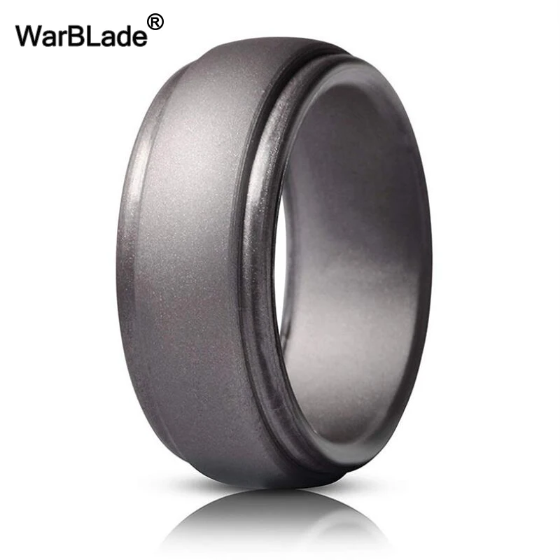 WarBLade New Food Grade FDA Silicone Rings Men Wedding Rubber Bands Hypoallergenic Flexible Antibacterial Silicone Finger Ring
