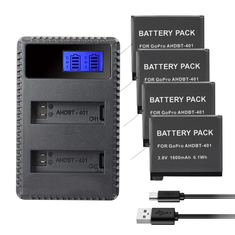 Аккумулятор AHDBT 401 1600 мАч/ЖК дисплей USB двойное зарядное устройство аксессуары для