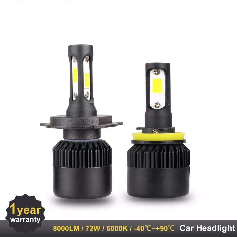 

H4 H7 LED T1 Auto Lamps Headlight HB3 HB4 H11 H1 9006 9005 LED Light Bulbs for Car 8000LM 72W Led Car Headlamp
