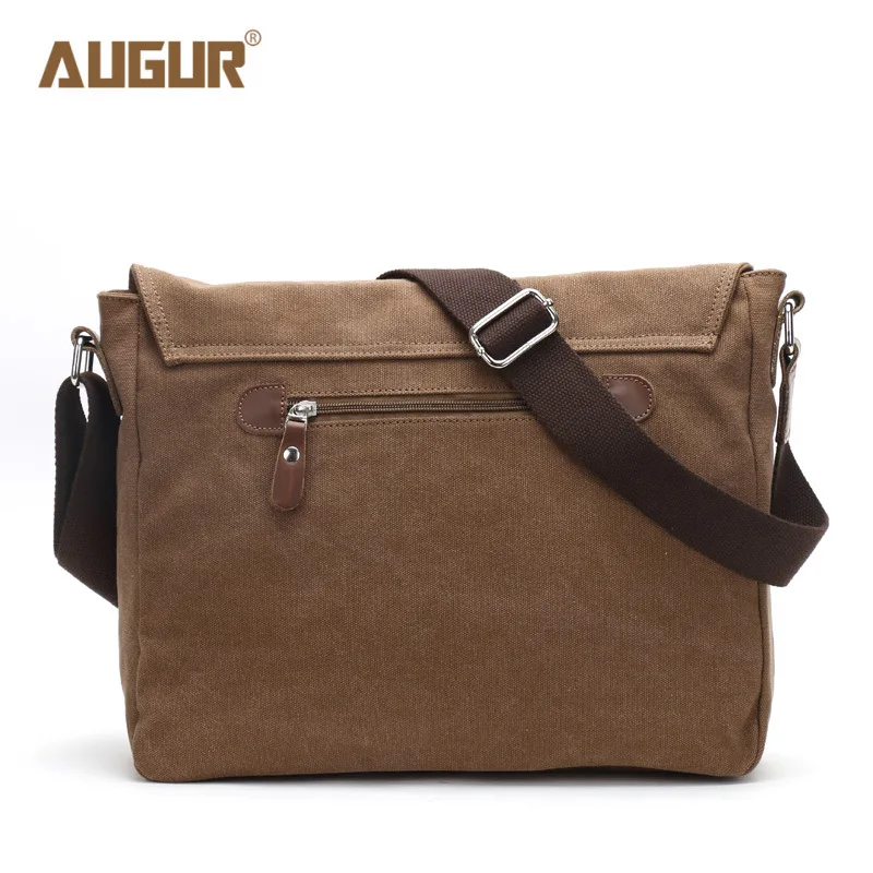  Augur 2018 Canvas Leather Crossbody Bag Men Military Army Vintage Messenger Bags Shoulder Bag Casua