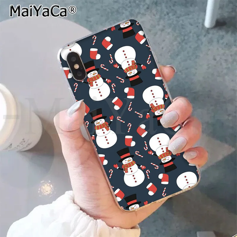 MaiYaCa уникальный чехол для телефона счастливый год Счастливого Рождества печать рисунок для iPhone 8 7 6 6S Plus X 5 5S SE 44S XS XR XS - Цвет: A11