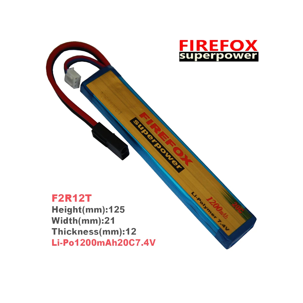 

1pcs 100% Orginal FireFox 7.4V 1200mAh 20C 2 Cell Li Po AEG Battery F2R12T