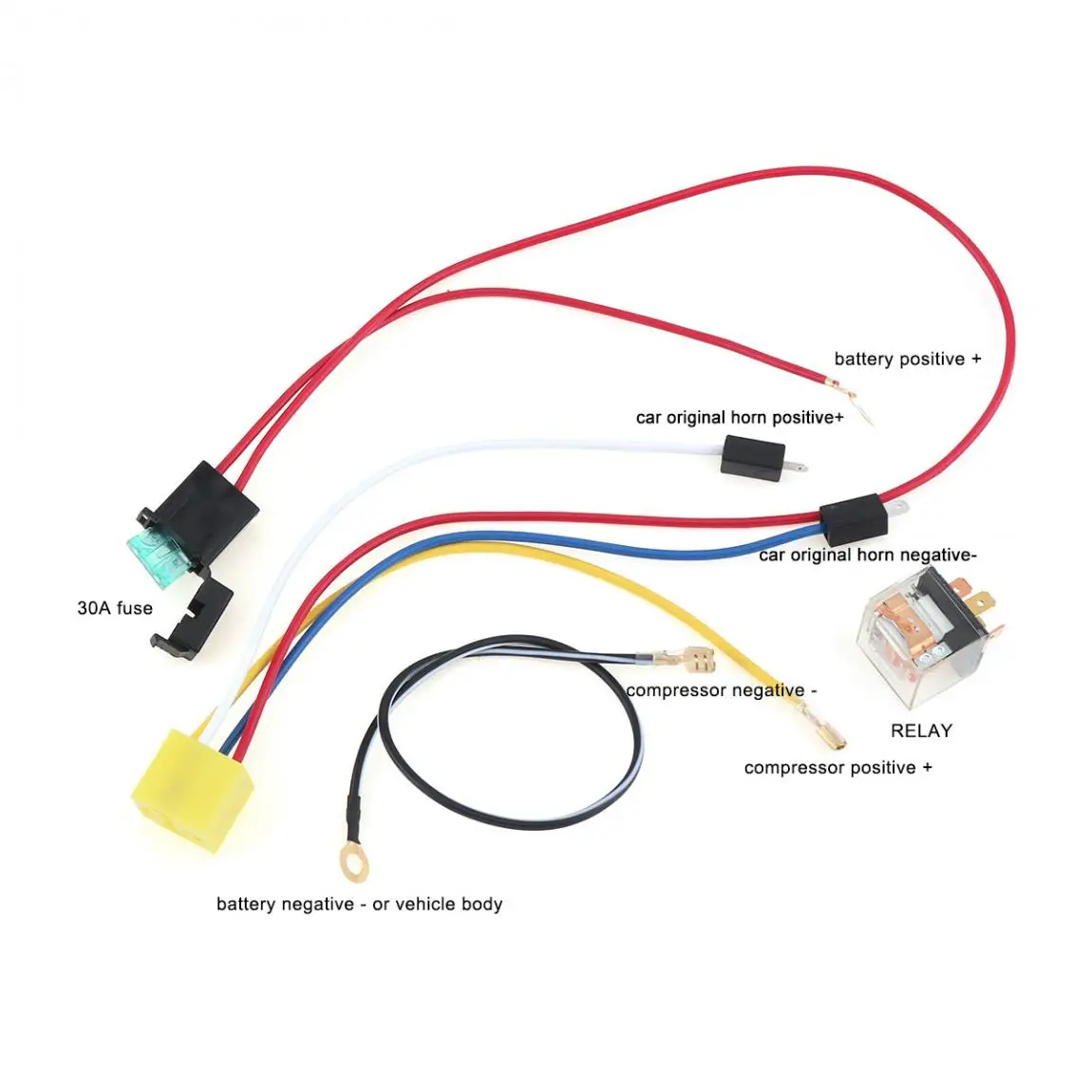 

Universal 12V Wires and Relay 30A fuse for Air Horn Car Truck Vehicle Switch