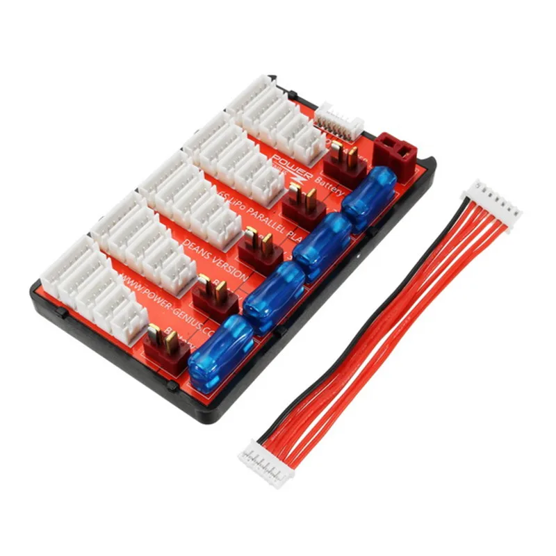 

Free Shipping Gold-plated Connectors PG Parallel Charging Board Supports 5 Packs Of 2-6S Lipo Battery XT60 T Plug For RC Model