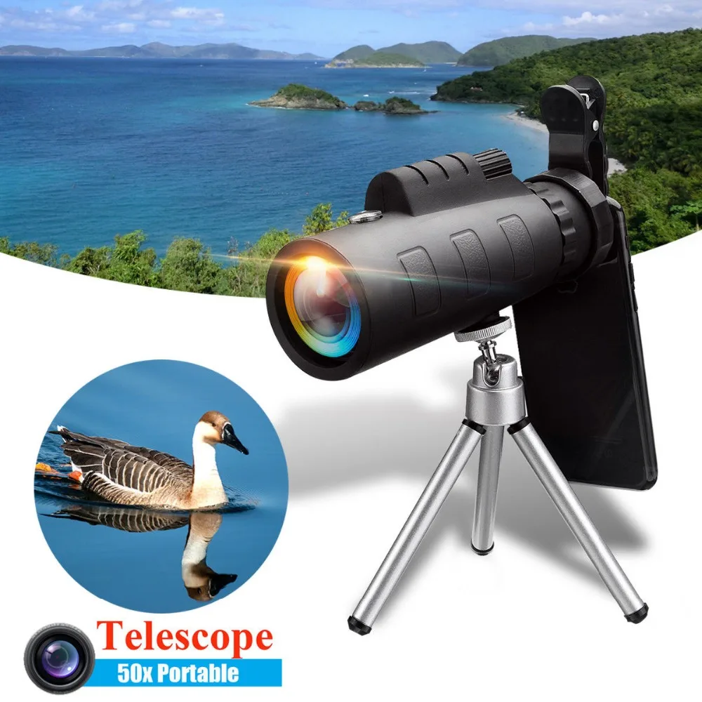 موجي 50X HD زووم بصري عدسة كاميرا أحادي تلسكوب كاميرا الهاتف المحمول تلسكوب