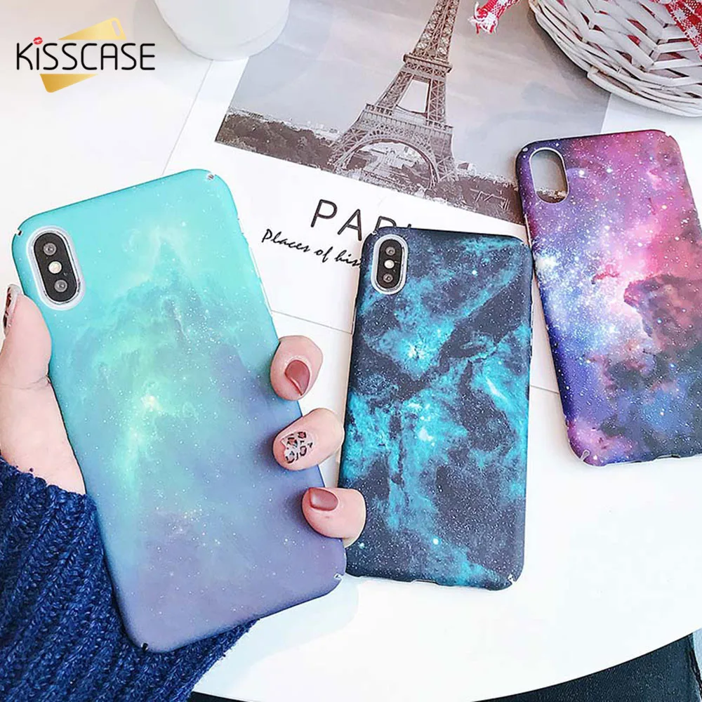 KISSCASE Starry Night Pattern Hard Case For Samsung Galaxy A50 A30 Shining Star River A7 2018 S7 S8 S9 S10 Plus |