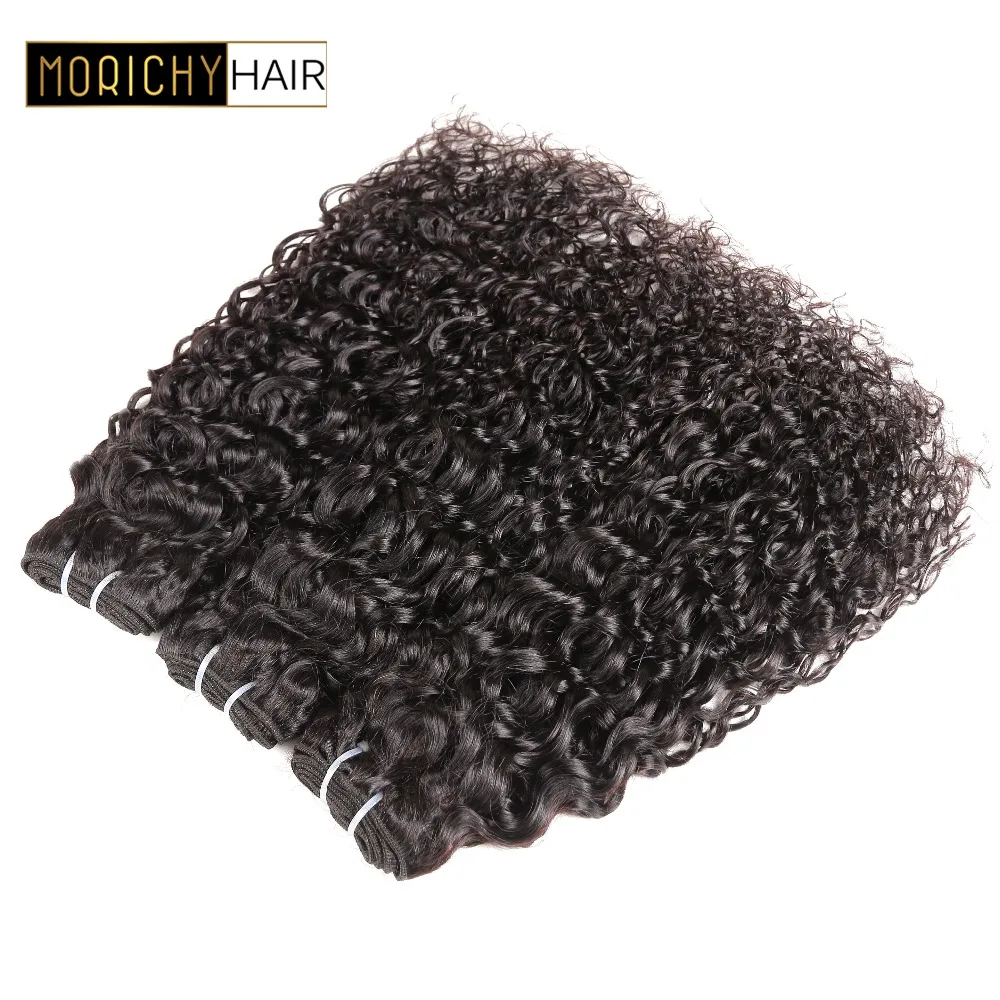 MORICHY Hair Brazilian Water Wave Hair Bundles 100% Human Hair Weaving 1/3/4 Bundle Deals Remy Hair Extension Natural Color