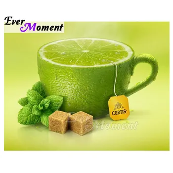 

Ever Moment Diamond Painting 5D DIY Handmade Picture Of Rhinestone Green Lemon Tea Cross Stitch Embroidery Mosaic Full 3F1262