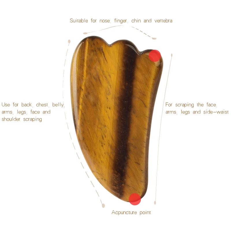 Нефритовый массажный инструмент guasha для лица, натуральный тигровый глаз, для лица, ног, спины, головы, акупунктурный массажер, камень, выскабливание, забота о здоровье, подарочная коробка