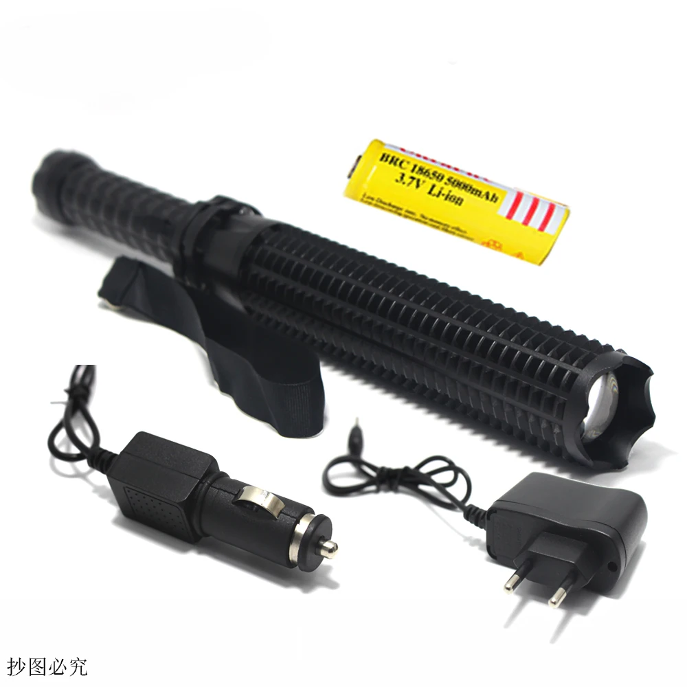 

Rechargeable 2000Lm XML-Q5 Zoom led flashlight Hunting Light Tactical police lighting Lamp +18650 Battery +AC/Car charger