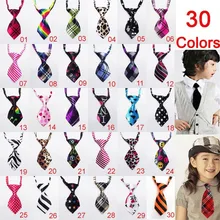 30 стильные модные детские галстуки с бабочкой и бабочкой, короткие Галстуки для мальчиков и девочек, шелковые галстуки для малышей