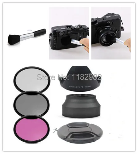 

7in1 1set Digital Camera lens filter 58mm UV / CPL / FLD Filter / Flower Lens Hood /Lens Cap /Cleaning Pen/Rubber Hood