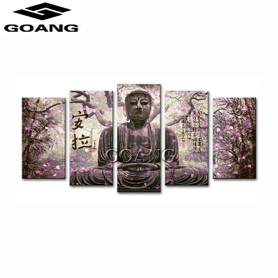 

GOANG Diamond Painting Buddha 5Pcs Multi-picture Full Square Diamond Embroidery Cross Stitch religion Rhinestone Painting Decor