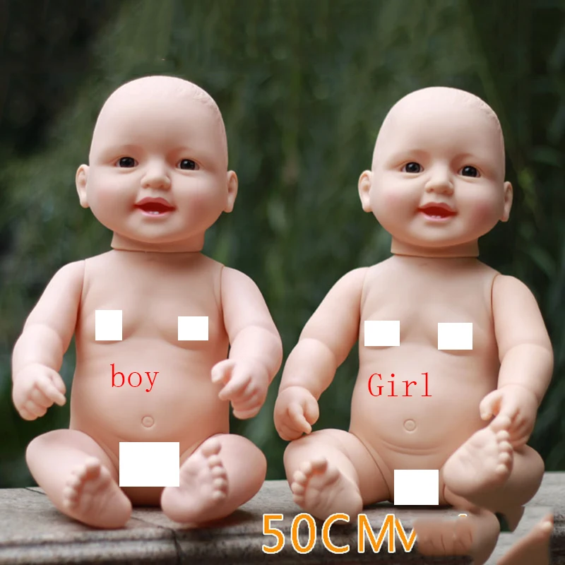 50cm Full Body Vinyl Boy Girl Baby Reborn Toys Smiling Dolls For Toys Gifts