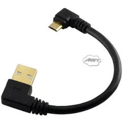 DANSPEED 15 см золотая пластина USB 2,0 A Мужской левый угол для Micro Male правый угол позолоченный короткий кабель Кабель-адаптер для передачи данных