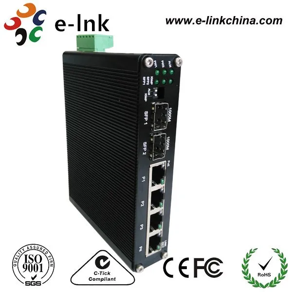 6-Порты и разъёмы промышленных Fast Ethernet коммутатор PoE, 4 PoE выходов, 802.3af/at PoE плюс, 2 Порты и разъёмы слот SFP, 120 Вт с poewer no SFP модуль