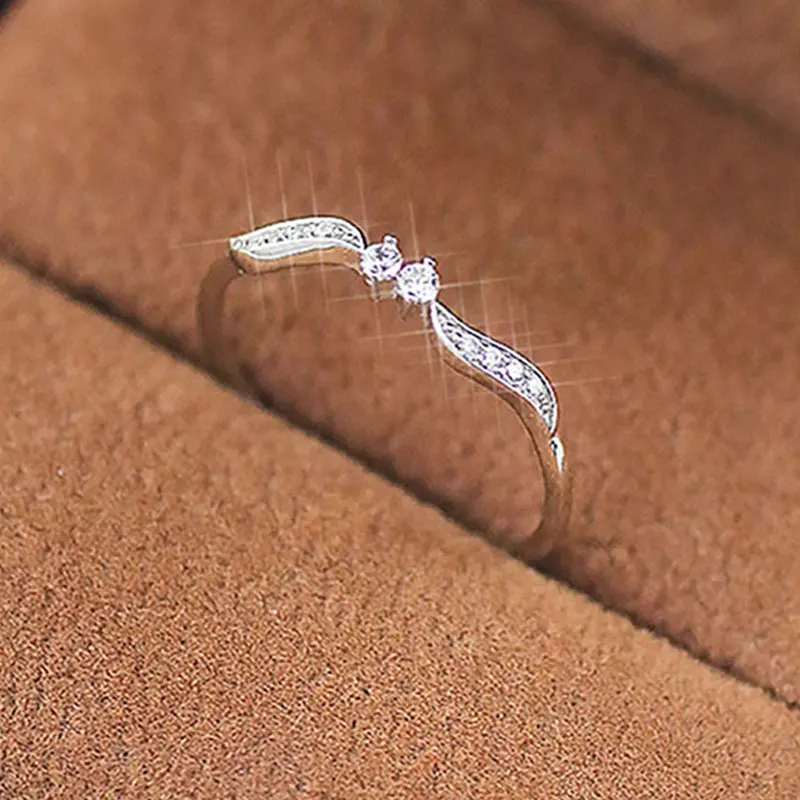 

BOAKO New Arrival Simple Silver / Rose Gold color Jewelry Fashion Rings Angel Wings Personality Female Popular Rings Size 6-10