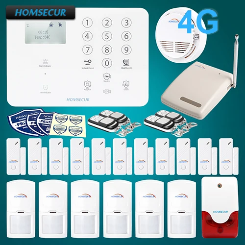 HOMSECUR Wireless 4G LCD Burglar Intruder font b Alarm b font System with Multi Languages Menu