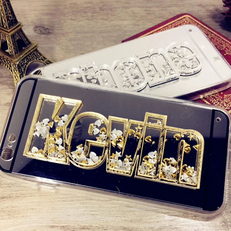 Пользовательское имя 3D Bling зеркальный чехол для телефона iPhone 11 Pro Max XR 6s 7 8 Plus X Samsung